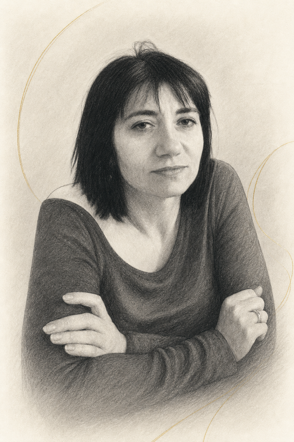 Portret schițat al Laviniei Dumitrache